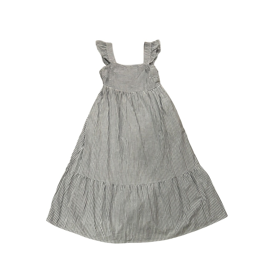 Universal Thread Cotton Sundress Small Blue White Stripe Ruffle Strap Tiers Midi - Picture 2 of 11